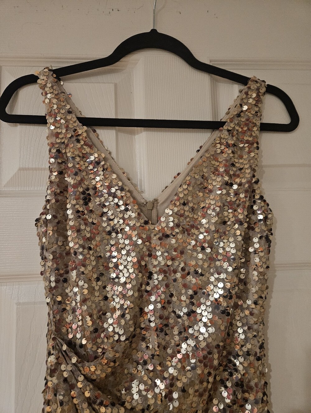 Vintage David Meister Gold Sequin Dress Sizr 4 - Picture 2 of 7